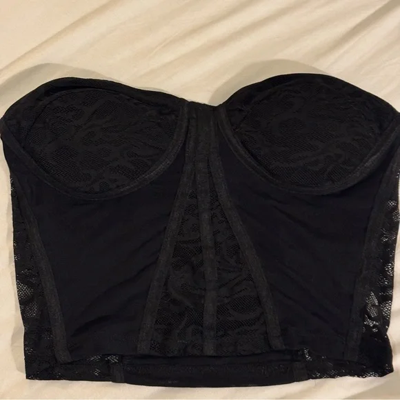 Forever 21 Lace Bustier Crop Tank | Wire-Free, Hook-Free | Padded | Size Small - Picture 7 of 7
